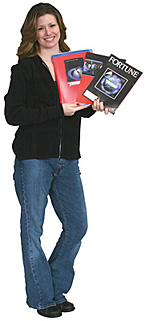 Girl Holding Brochures
